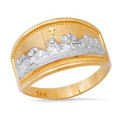 14K Yellow and White Gold Last Supper Ring