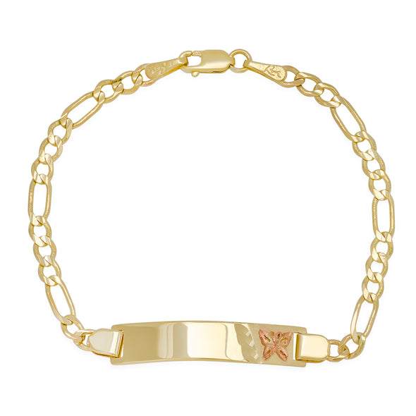 14K Yellow Gold 080 Figaro Baby ID Collection