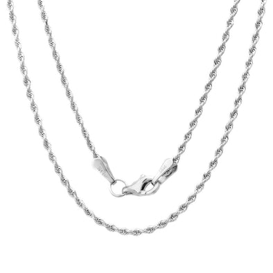 14K White Gold 1.5 mm Rope Chain (16-30 Inch)