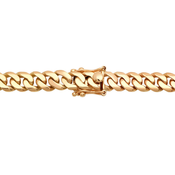 14K Yellow Gold 10mm Cuban Link Chain Necklace (18-34 Inch)