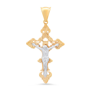 14K Two-tone Gold Classico Crucifix Pendant
