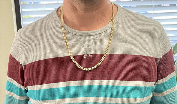 Yellow Gold Plated Silver 6 mm Miami Cuban Link Chain