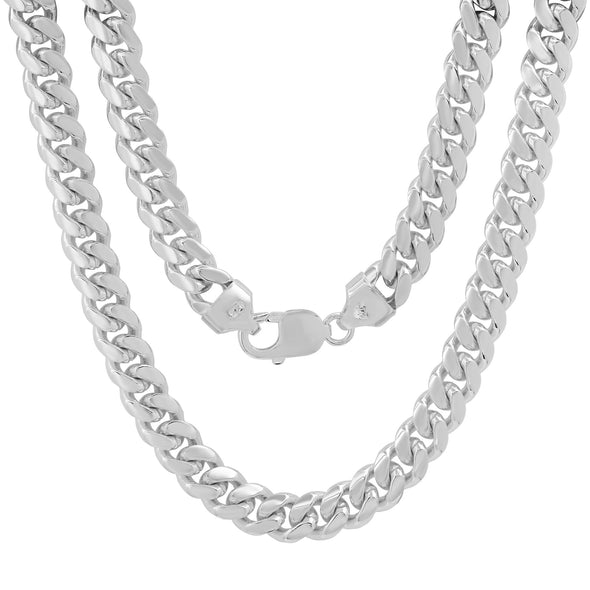 Silver Miami Cuban Link Chain Necklace