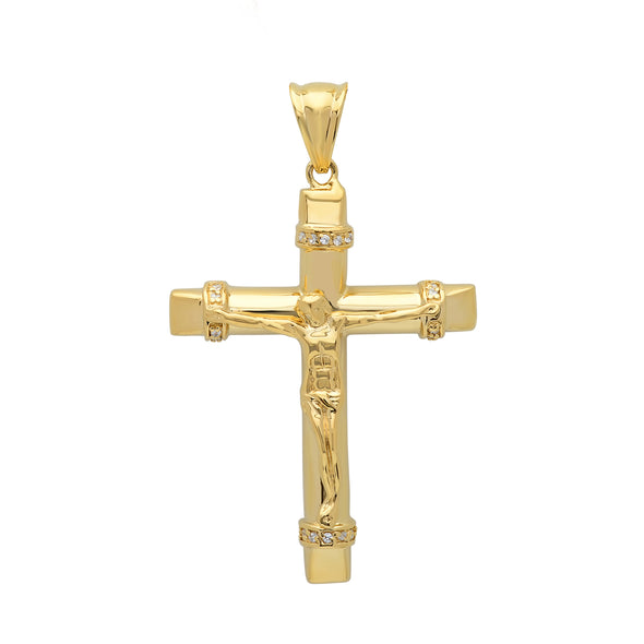Sterling Silver and Cubic Zirconia Crucifix Pendant