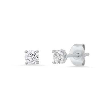 14K White Gold .30 ctw Diamond Stud Earring