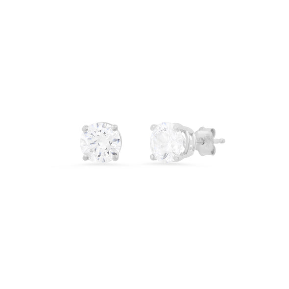 14k Gold 6 mm CZ Four-Prong Setting Stud Earrings 1 ctw