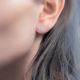 14 karat yellow gold 6 mm white CZ Cubic Zirconia 4 prong stud earring
