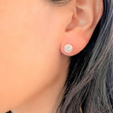 14 karat gold 7 mm CZ Cubic Zirconia prong set stud earring