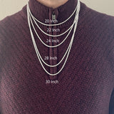 Rhodium Plated Bronze 3mm Italian Laser Cut Rope Chain Necklace