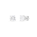 14k Gold 7 mm CZ Four-Prong Setting Stud Earrings 1.5 CTW