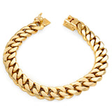 Yellow Gold or Platinum Plated 9.25 mm Handmade Cuban Link Bracelet ( 8.5" )