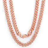 Yellow Rose Gold Rhodium Plated Miami Cuban Link Chain 6mm ( 16-30" )