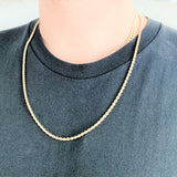 Yellow Gold Plated Bronze Italian Rope Chain 3mm (16"-30")