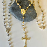 Platinum Plated Nazareth Rosary Necklace