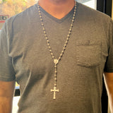 Platinum Plated Nazareth Rosary Necklace