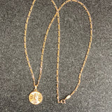 Yellow Gold Plated Our Lady of Guadalupe Figaro Necklace