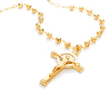 Yellow Gold or Platinum Plated Cubic Zirconia Crucifix Necklace (26")