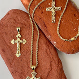 Yellow Gold Plated Crucifix Fashion Necklace Collection