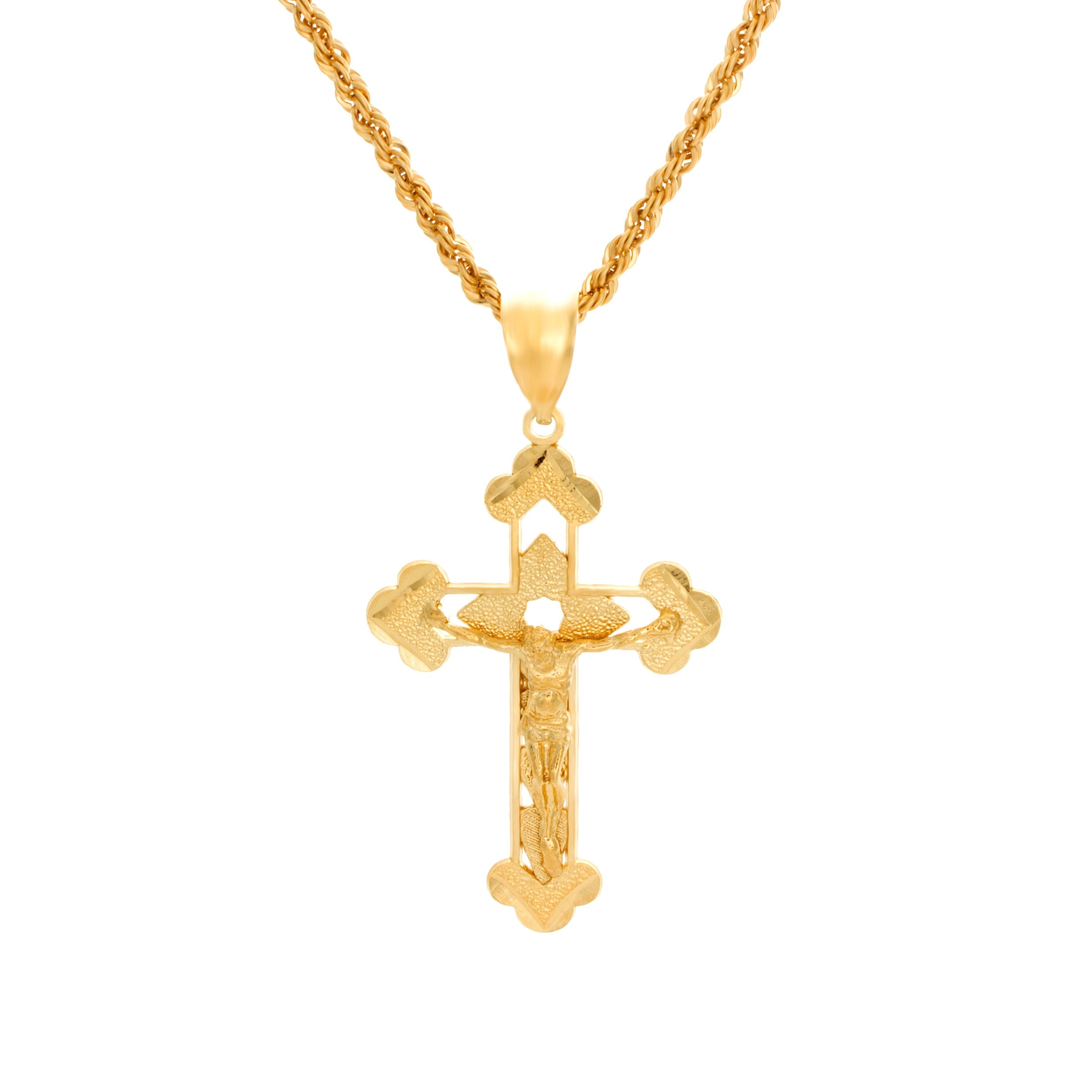 Yellow Gold Plated Crucifix Fashion Necklace Collection
