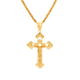 Yellow Gold Plated Crucifix Fashion Necklace