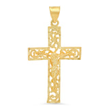 Yellow Gold Plated Crucifix Fashion Necklace