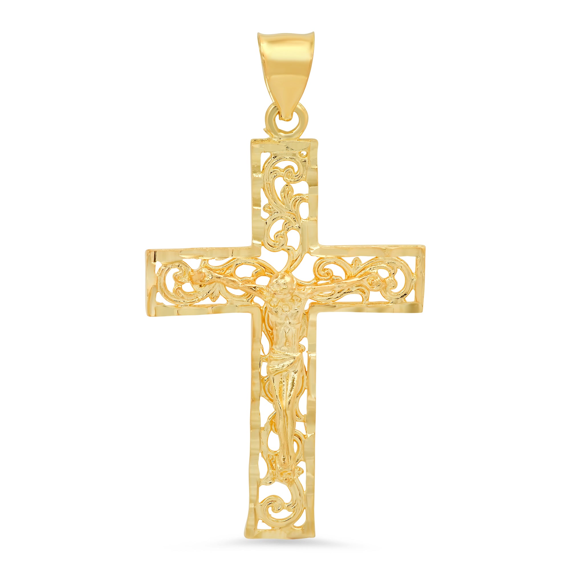 Yellow Gold Plated Crucifix Fashion Necklace Collection