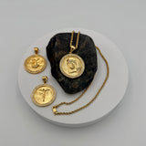Gold Plated and CZ Crucifix, Jesus Face, Praying Hands Medal Necklaces