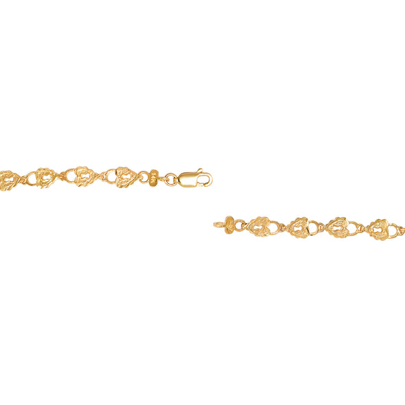 14K Gold Heart Lock Guadalupe ID Bracelet