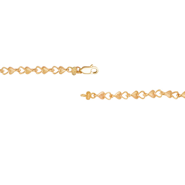 14K Gold Heart Links Guadalupe ID Bracelet