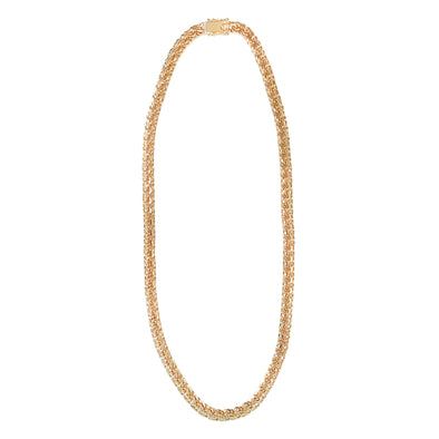 Solid 14 karat gold handmade Chino link chain with double safety clasp