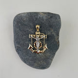 14K Gold Two-tone Mariner's Cross Pendant
