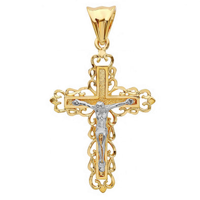 14K Gold Valencia Crucifix Pendant