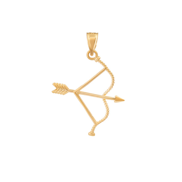 14K Yellow Gold Ochosi and Cupid's Bow and Arrow Pendant