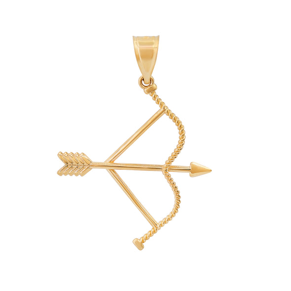 14K Yellow Gold Ochosi and Cupid's Bow and Arrow Pendant