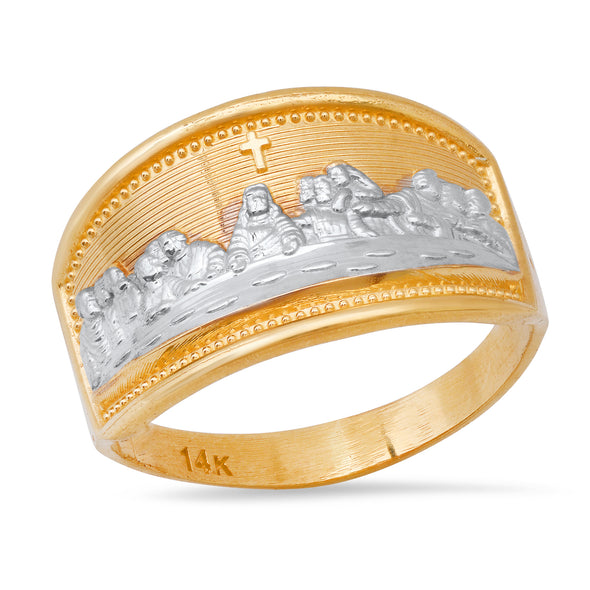 14K Yellow and White Gold Last Supper Ring