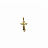 Sterling Silver Yellow Gold Plated Classic Crucifix Pendant (Medium)