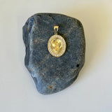 14K Gold Guadalupe Cubic Zirconia Medal Pendant