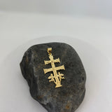 Sterling Silver Yellow Gold Plated Cara Vaca Crucifix Pendant