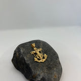 Sterling Silver Yellow Gold Plated Mariner's Cross Pendant