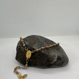 Tri-color Gold Plated Rosary Necklace