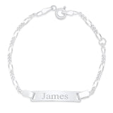 Sterling Silver Figaro Link Personalized Baby ID Bracelet