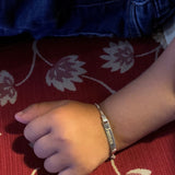 Sterling Silver Figaro Link Personalized Baby ID Bracelet