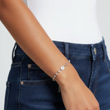 Sterling Silver 4mm Polished Rosary Bracelet (7 Inch)