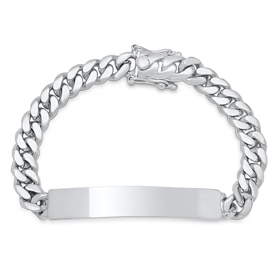 Sterling Silver 7 mm Cuban Link ID Bracelet (7-9 Inch)