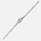 Sterling Silver and Gold Plated Silver Saints Medal Figaro Link 6 and 7 inch  Bracelet
