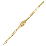 Sterling Silver and Gold Plated Silver Saints Medal Figaro Link 6 and 7 inch  Bracelet
