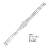 Sterling Silver 2 Strand Figaro St. Jude St. Jude San Judas Medal Bracelet