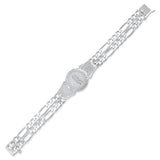 Sterling Silver 2 Strand Figaro St. Jude St. Jude San Judas Medal Bracelet