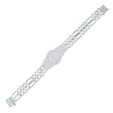 Sterling Silver 2 Strand Figaro Guadalupe Medal Bracelet