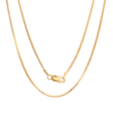 Sterling Silver Yellow Gold Plated Box Chain 1.25mm (16"-30")